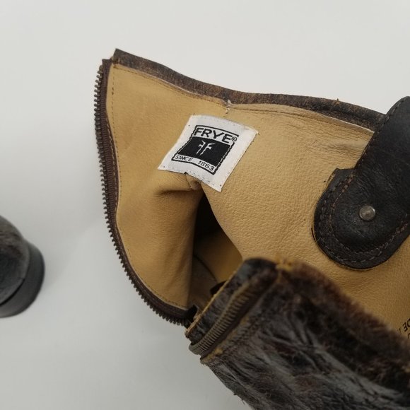 FRYE | Melissa Button Ankle Booties w/ Crackle Leather - 11B - Picture 11 of 13